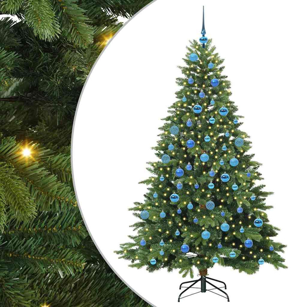 Sapin de noël artificiel avec 300 led vert 180 cm pe et pvc