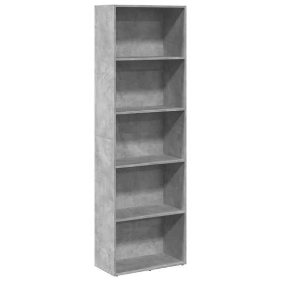 Bibliothèque gris béton 60x30x189 cm bois d'ingénierie