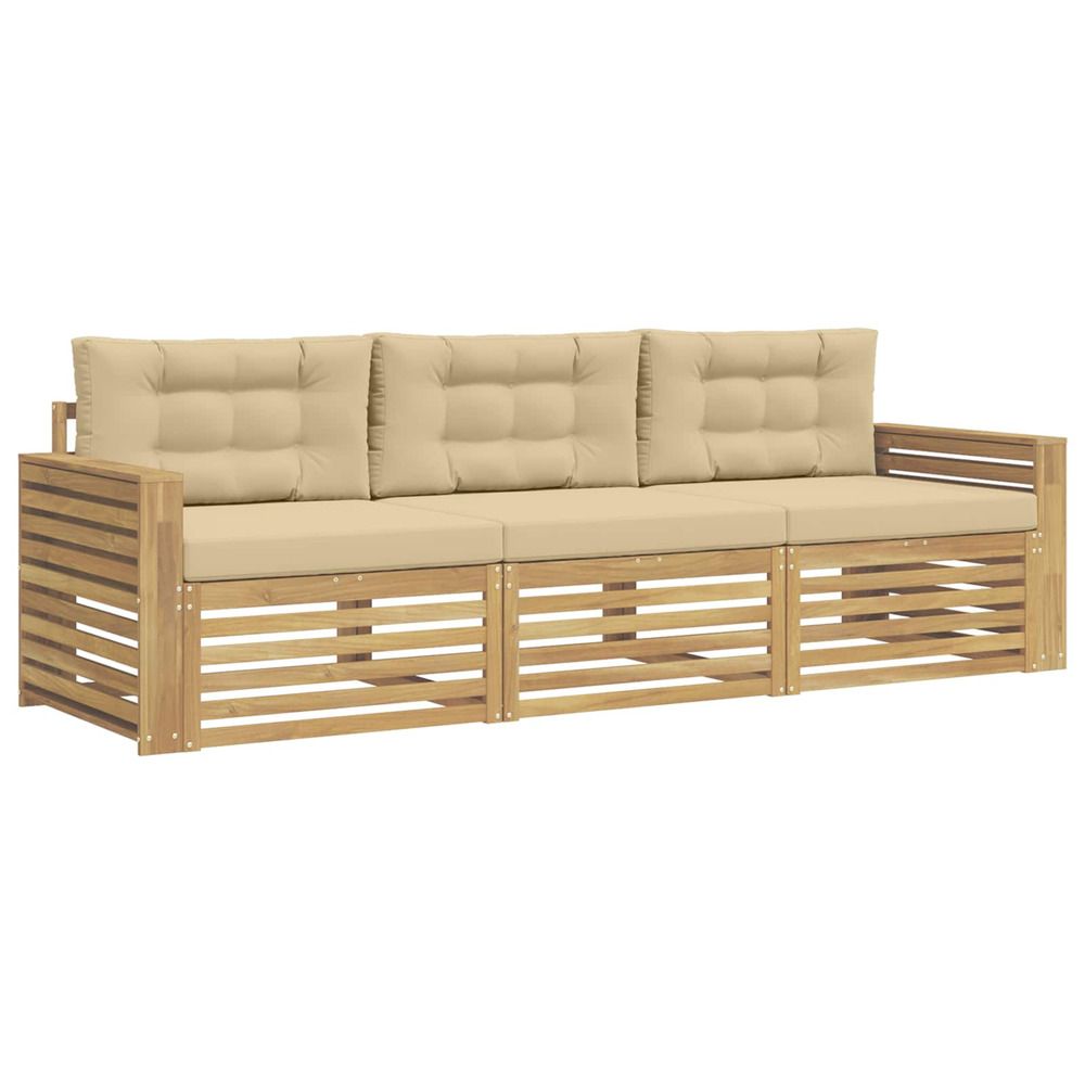Ensemble de canapés d'extérieur 3 pc blanc et beige