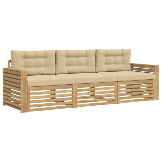 Ensemble de canapés d'extérieur 3 pc blanc et beige