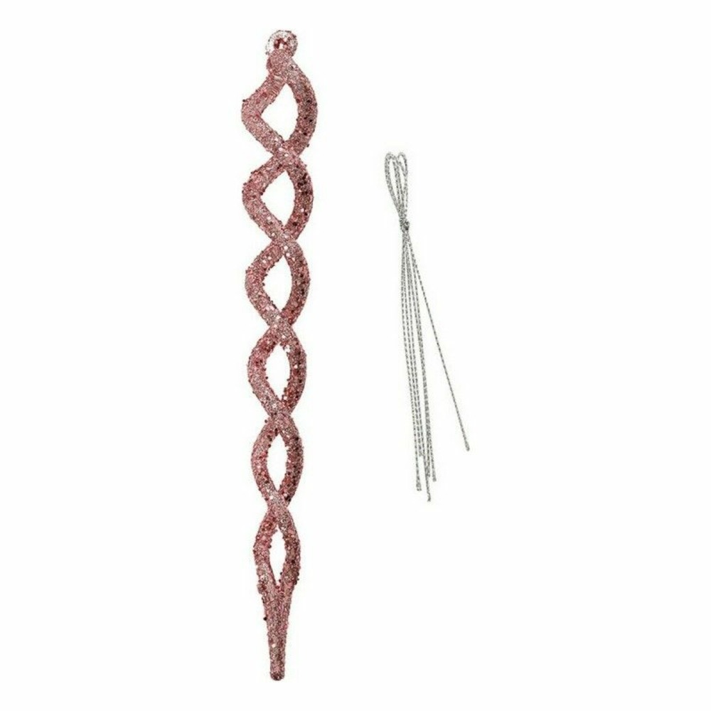 Décoration suspendue christmas decoration finition brillante rose spirales (3 unités)