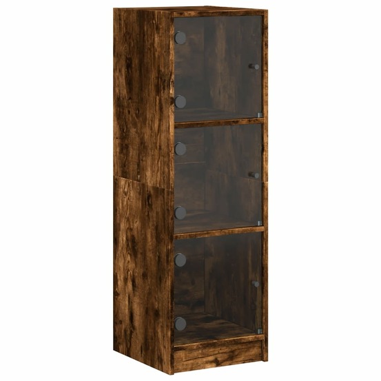 Buffet bahut commode armoire meuble de rangement organisateur cuisine salle de séjour salon avec portes en verre 35 x 37 x 10