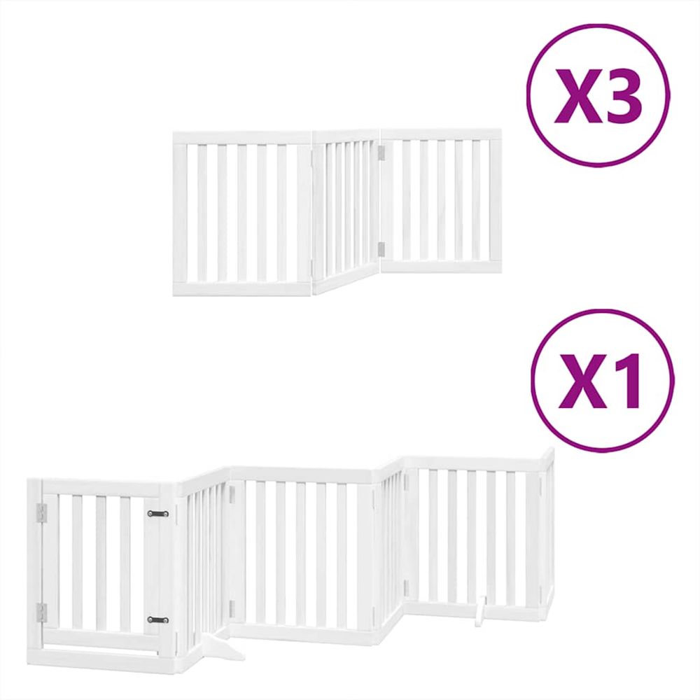 Barrière pour chien porte pliable 15 panneaux bois de peuplier