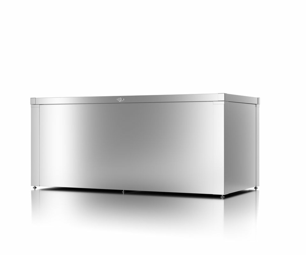 Coffre de rangement polyvalent - taille m - argent métallisé - 159x76,5x68,2 - acier