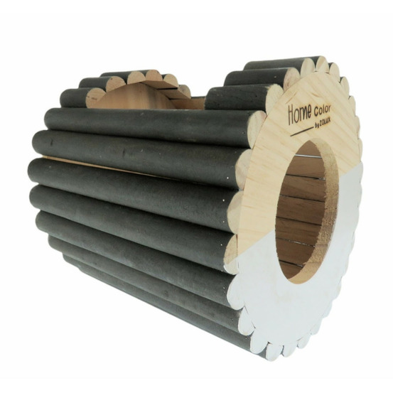 Maison en bois ronde, blanche, ø 19 cm x 19 cm pour rongeur