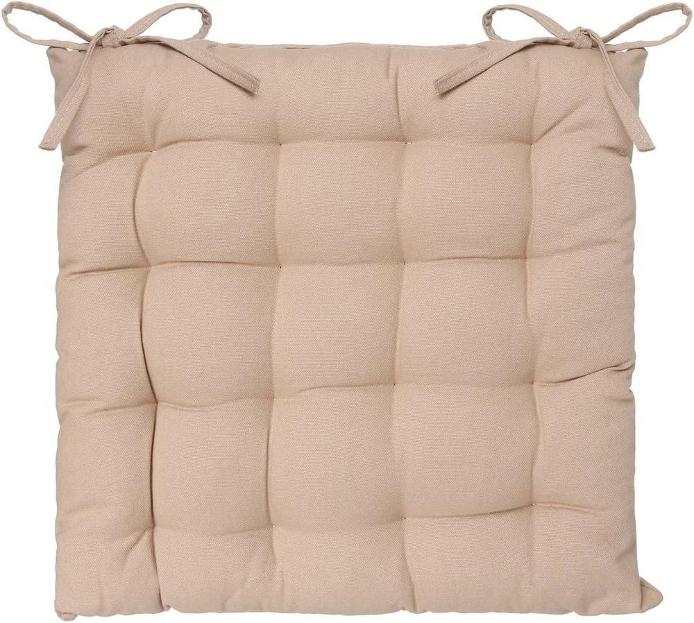 Assise de chaise matelassée coton 38 x 38 cm lin