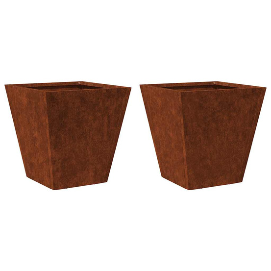 Jardinière d'extérieurs 2 pcs 30x30x30 cm acier résistant aux intempéries