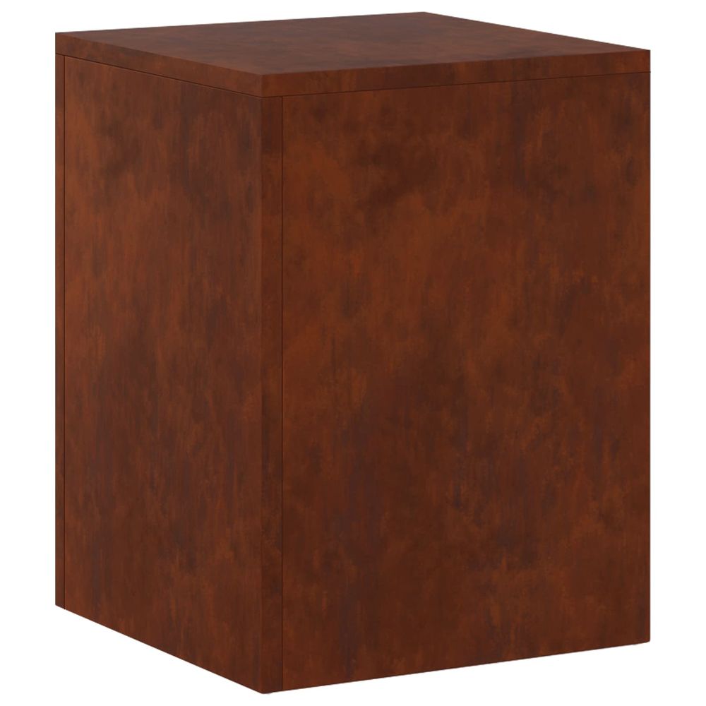 Support de plante rouillé 30 x 30 x 40 cm acier patiné