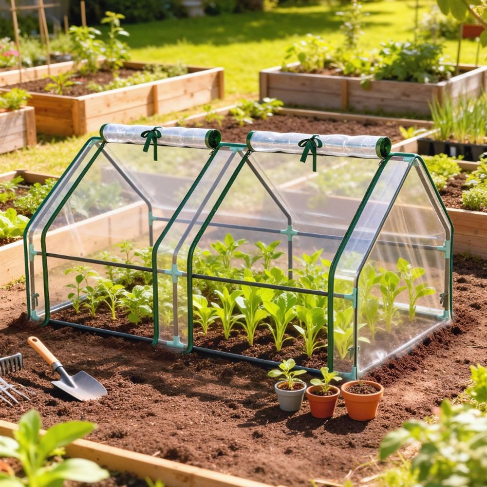 Serre tunnel acier balcon terrasse protection plantes 180x90x90cm transparent - comfortxl outdoor living