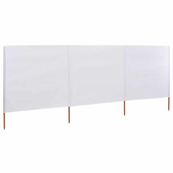 Paravent 3 panneaux tissu 400 x 80 cm blanc sable