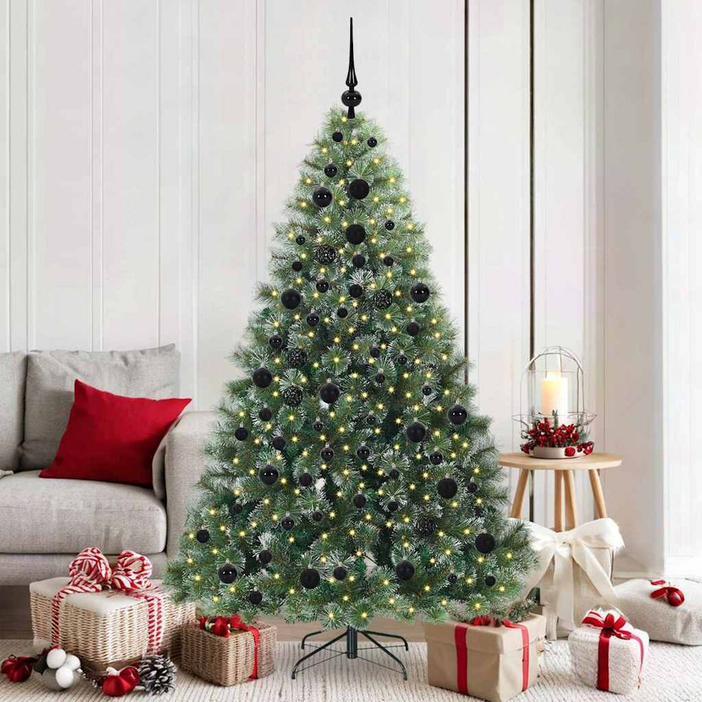 Sapin de noël complet lumineux 120 boules or rose pe/pvc 180 cm