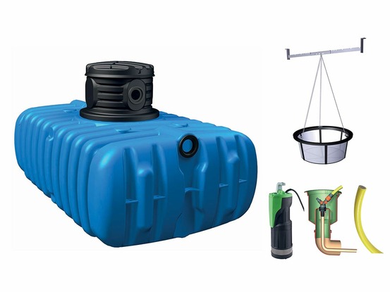 Récupérateur d'eau de pluie à enterrer extra plat 1500 l