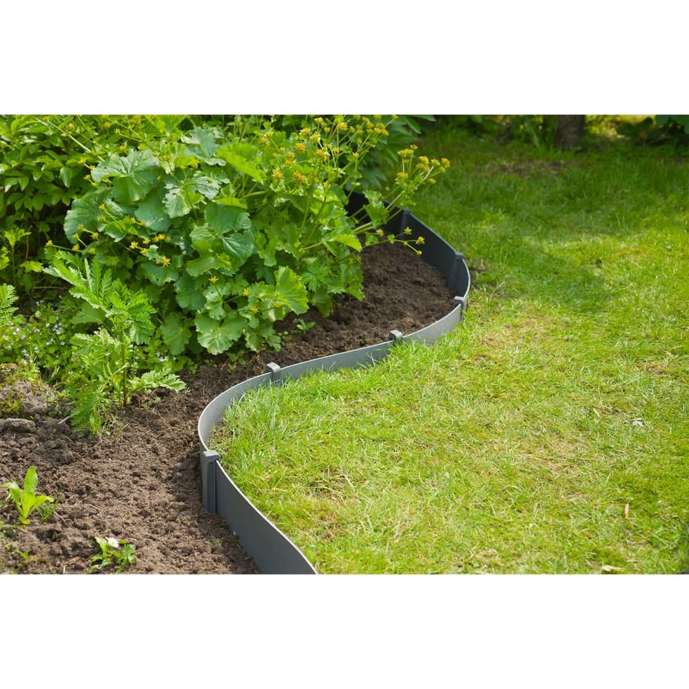 Nature ensemble de bordure de jardin h15 cm x 10 m avec piquet gris