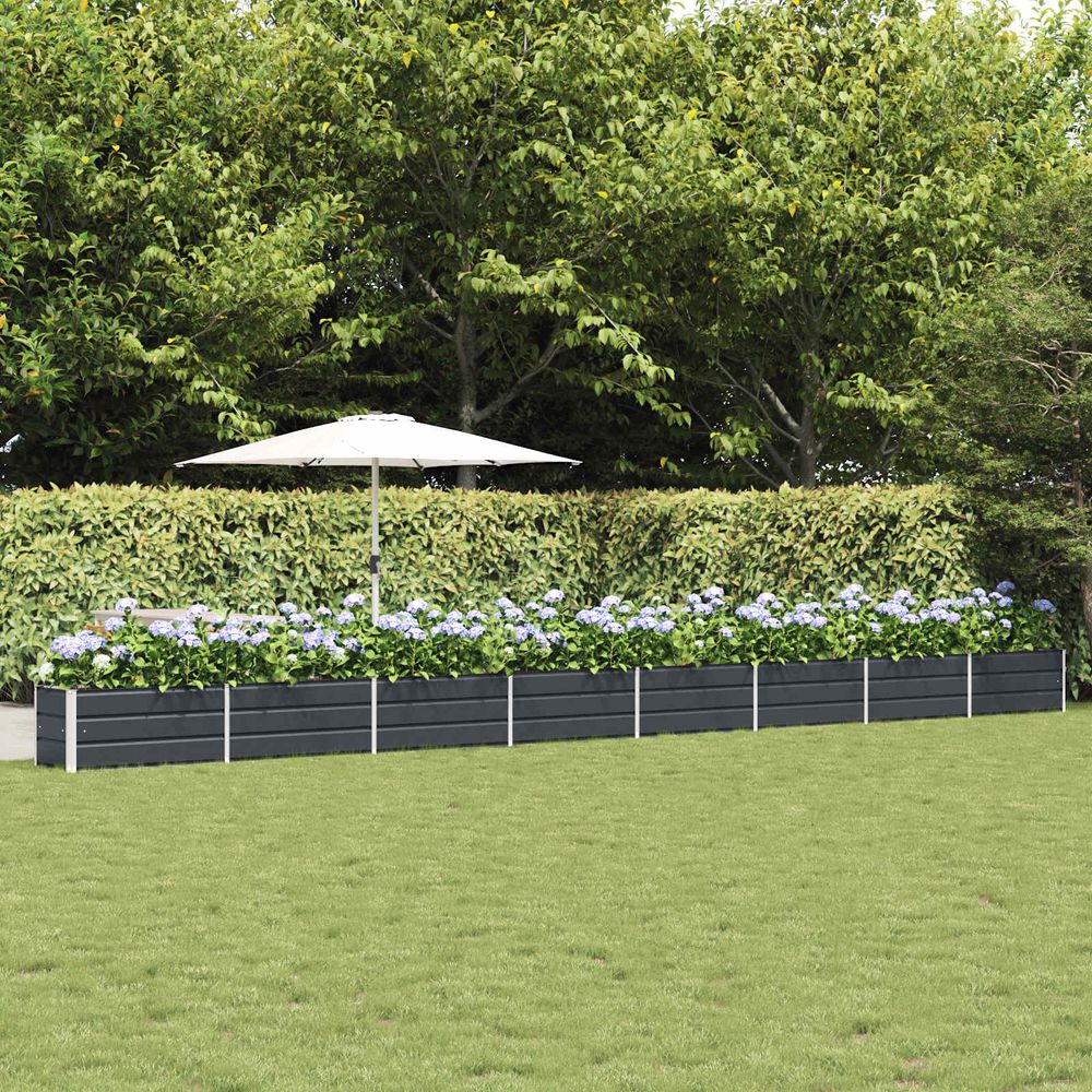 Jardinière acier galvanisé longueur 770 cm bordure de jardin xxl anthracite