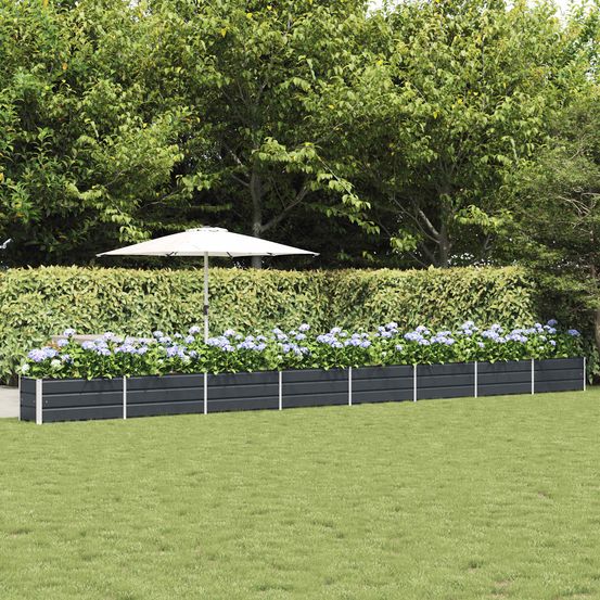 Jardinière acier galvanisé longueur 770 cm bordure de jardin xxl anthracite