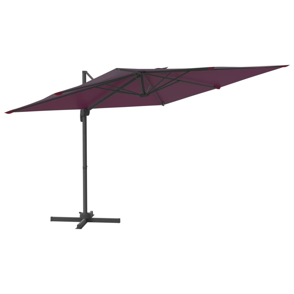 Parasol cantilever à led rouge bordeaux 400x300 cm