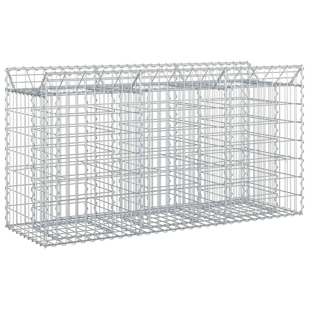 Lit surélevé gabion argenté 150 x 50 x 80 cm acier galvanisé