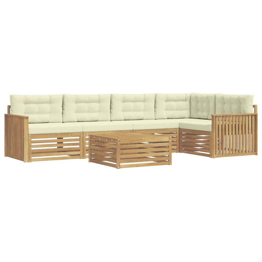 Ensemble de canapés d'extérieur 6 pc blanc et crème polyester