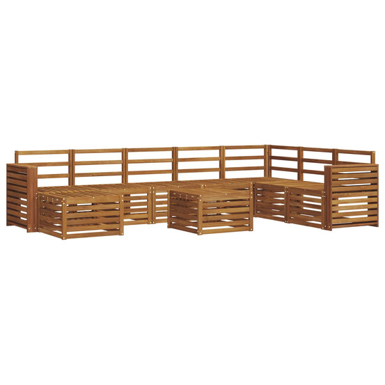 Ensemble de canapé d'angle 9 pcs naturel bois d'acacia massif