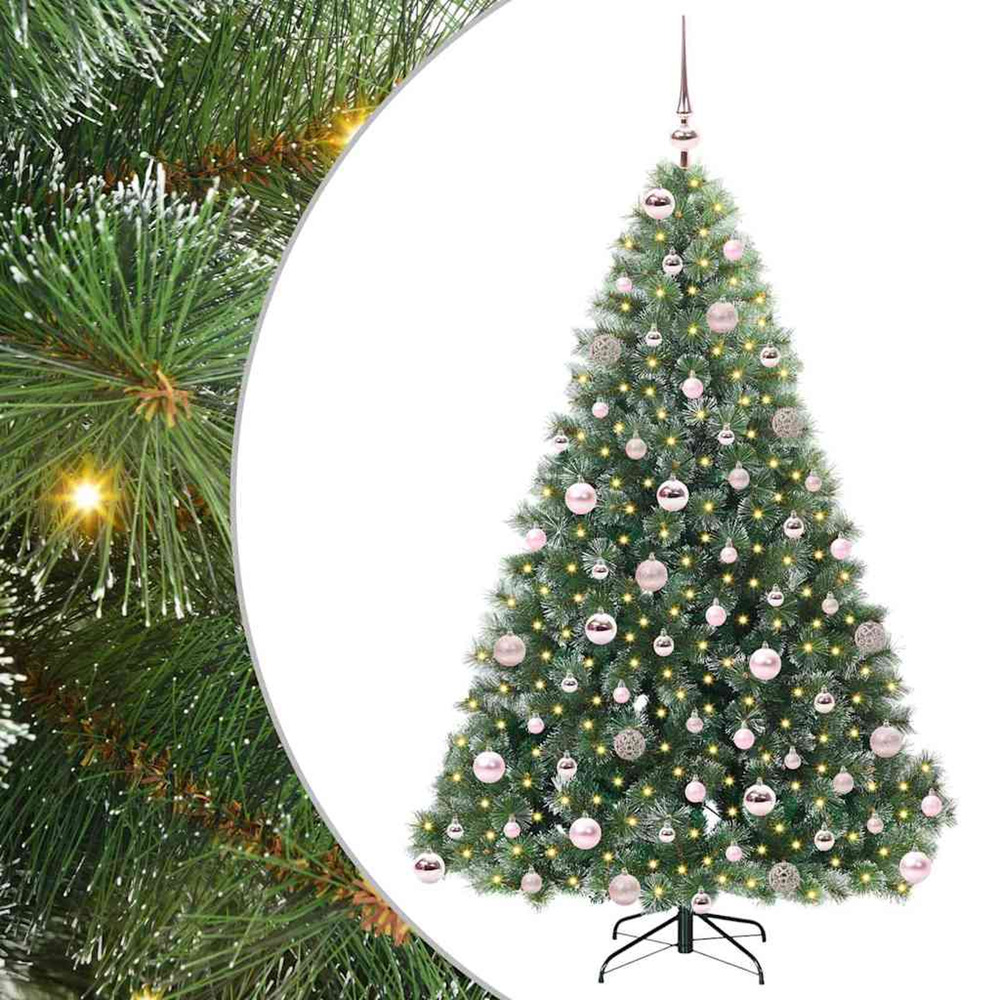Sapin de noël artificiel avec 300 led vert 180 cm pe et pvc