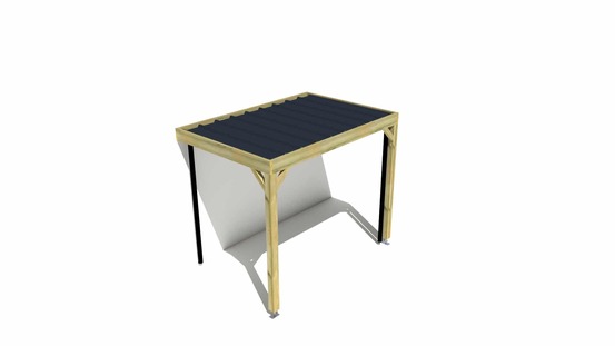 Carport bois • 3m x 2m • adossée • sens largeur • livraison comprise