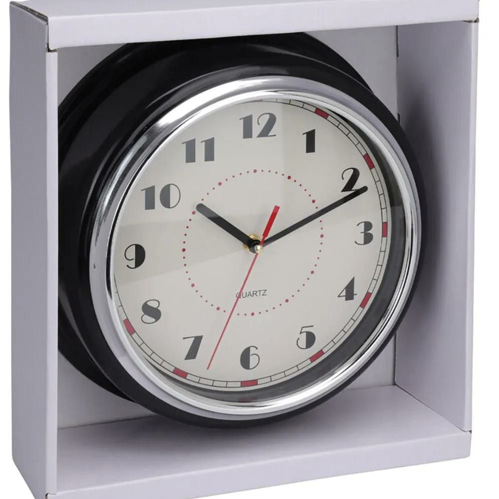 Horloge murale design noire et argent ø30 cm avec cadran lisible