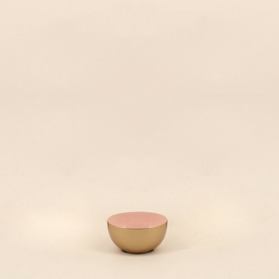 Coupelle ronde en métal doré, rose 10cm