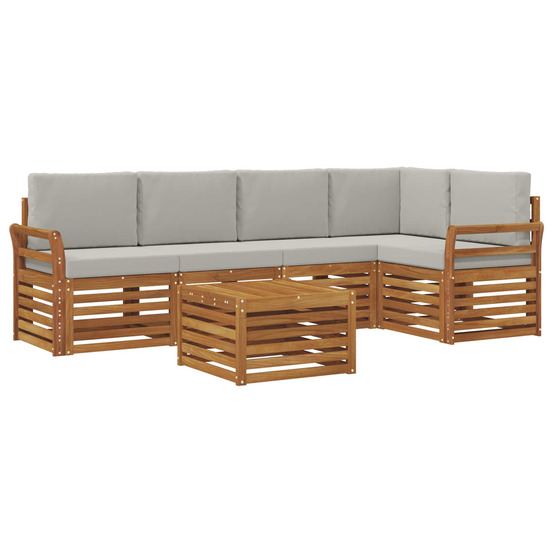 Ensemble de canapé d'angle 6 pcs gris naturel et clair