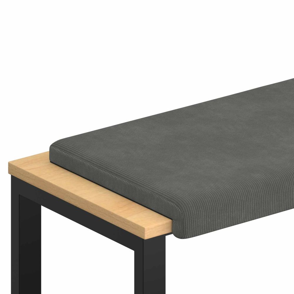 Coussin de banc velours côtelé gris foncé profondeur 35 cm
