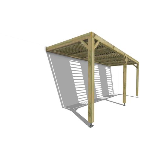 Pergola bois • 6m x 2m • adossée • sens profondeur • lames orientables bioclimatiques incluses • livraison comprise