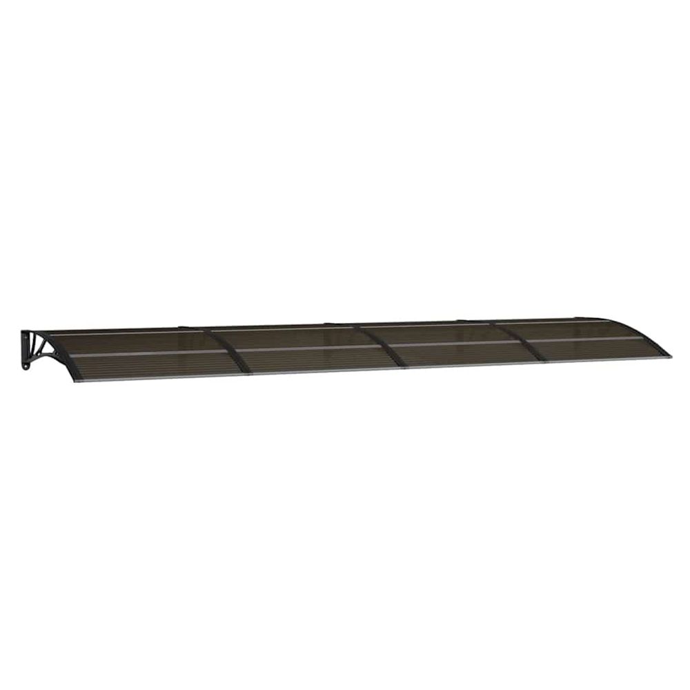 Auvent de porte noir 400 x 100 cm en polycarbonate