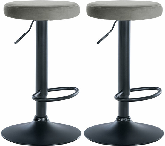 Lot de 2 tabourets de bar ponte velours noir