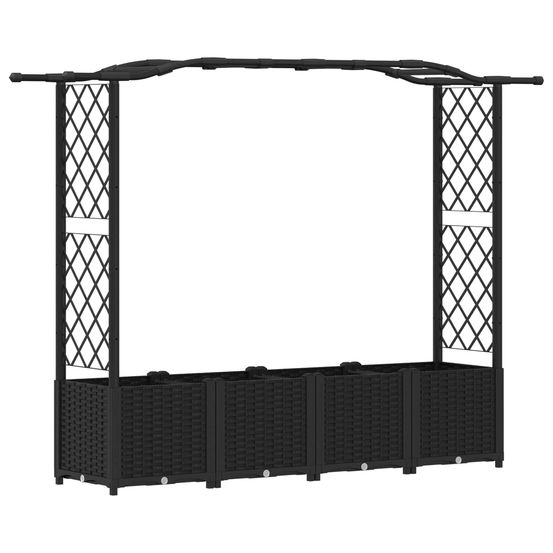 Lit élevé avec treillis et toit noir 204 x 40 x 138 cm pp