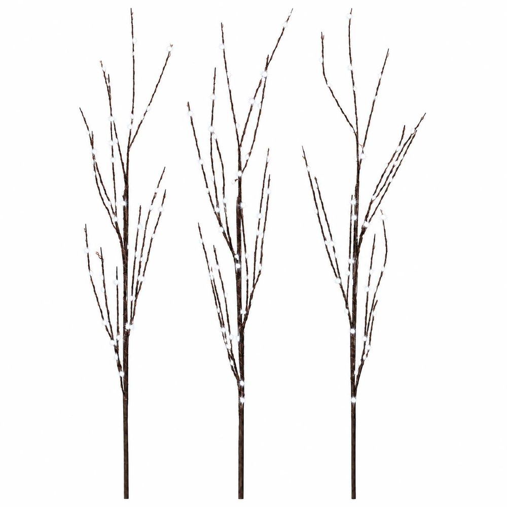 Branche de cuivre led de décoration de noël 3 pc marron 62 cm