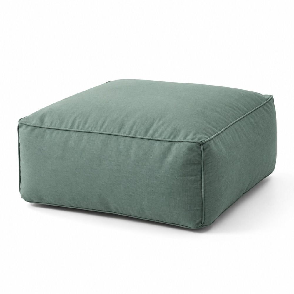 Pouf d’extérieur vert tissu déperlant – 85x85x30 cm praiano