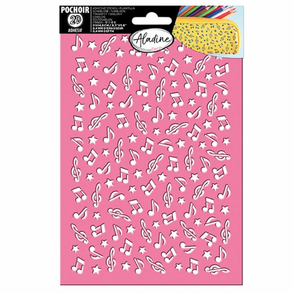 Pochoir 3d - notes de musique