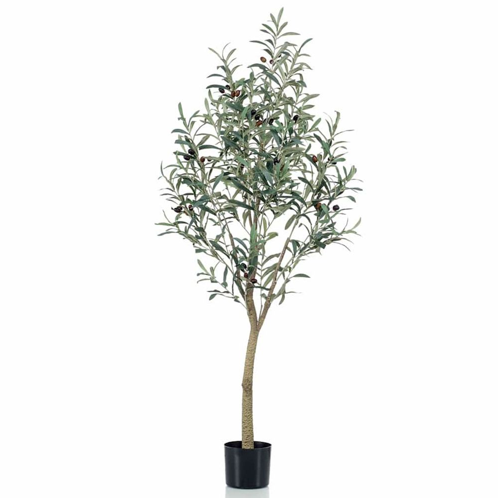 Olivier artificiel 140 cm en pot en plastique
