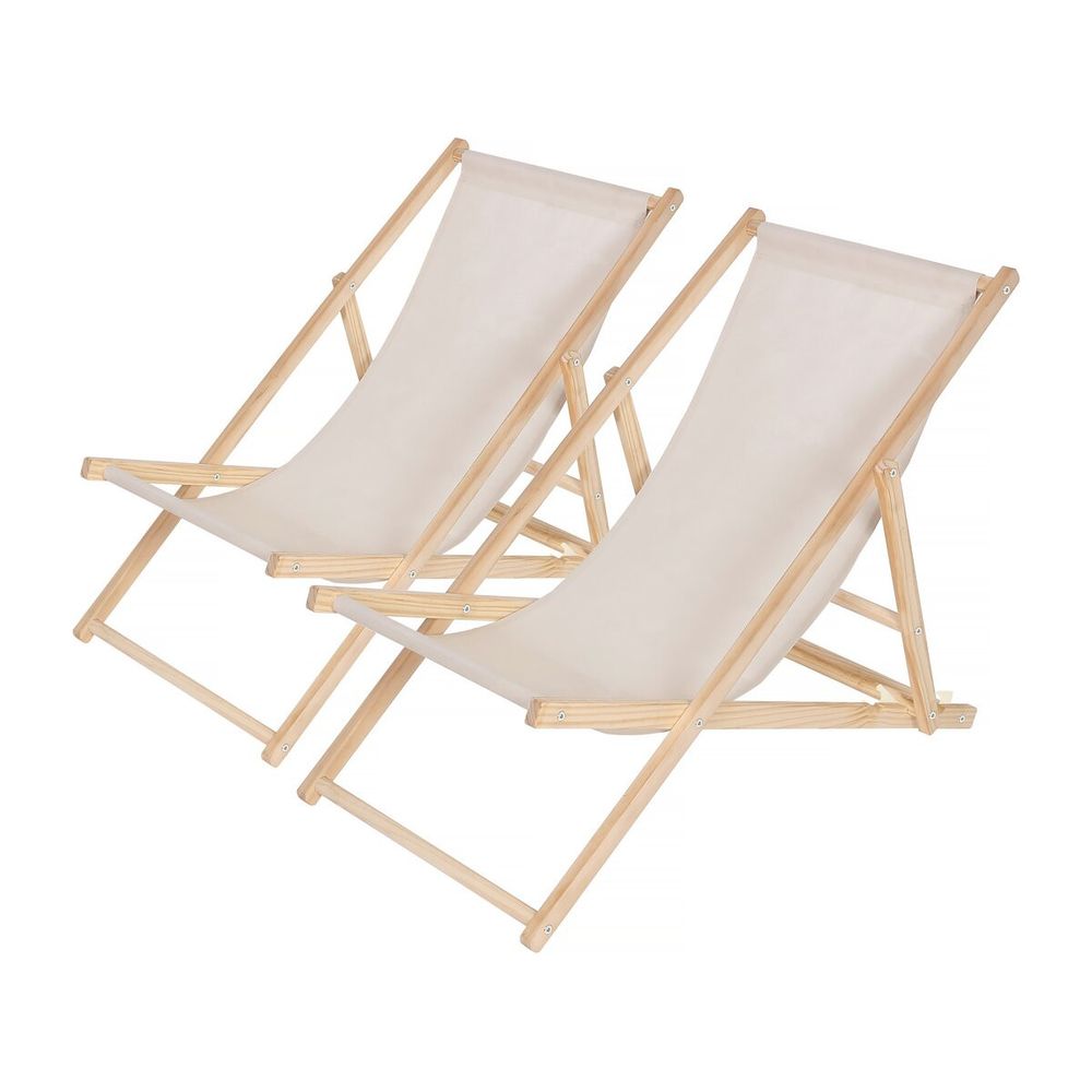 Lot de 2 transats en bois 