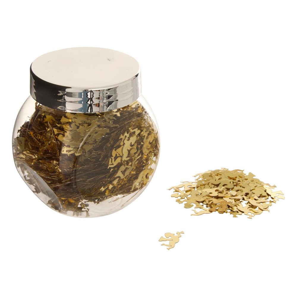 Bocal d'accessoires déco de table brillantes or