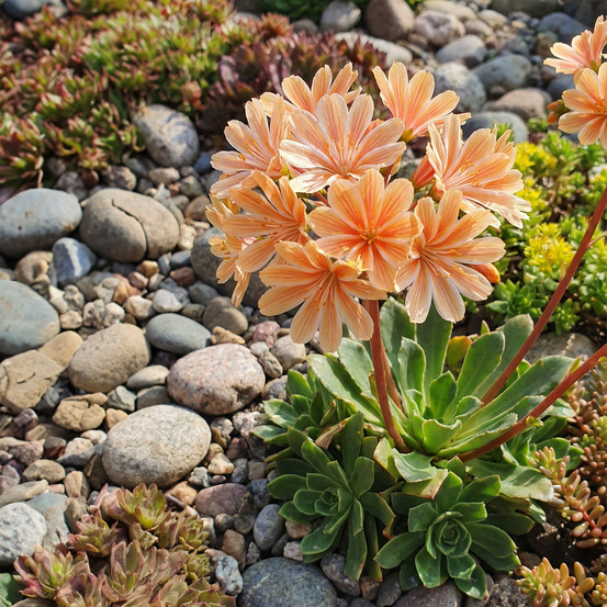 Lot de 6 - lewisia cotyledon elise - amère - h. 10-20 cm - p. Ø 9 cm