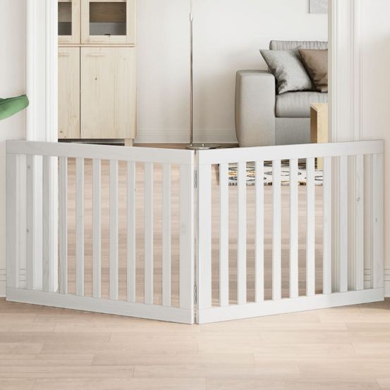 Barrière de sécurité pour chien en bois pliable 160cm blanc