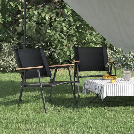 Chaises de camping lot de 2 noir 54x55x78 cm tissu oxford