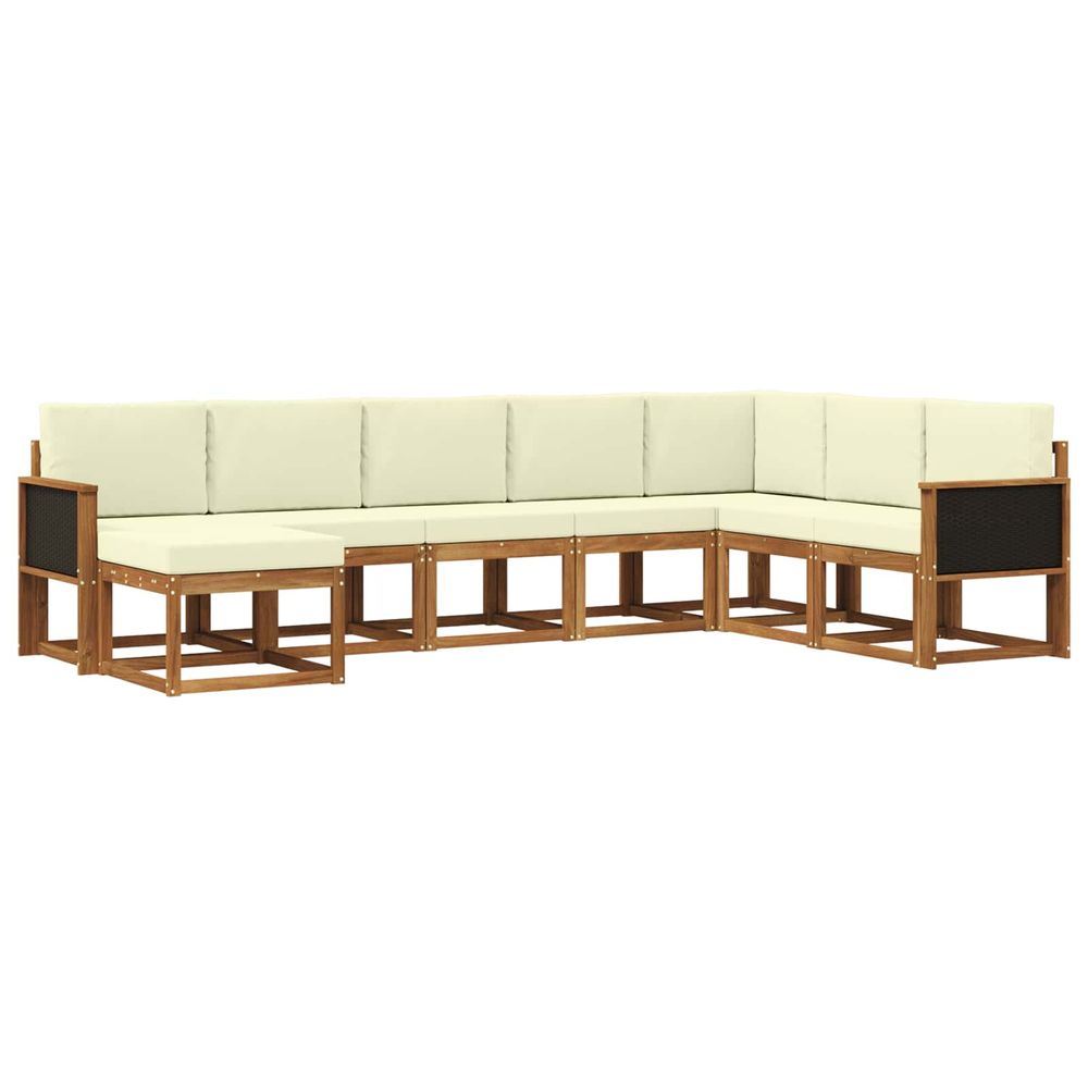 Ensemble de canapés d'extérieur 8 pc naturel et crème