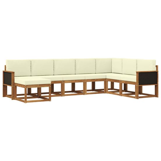 Ensemble de canapés d'extérieur 8 pc naturel et crème