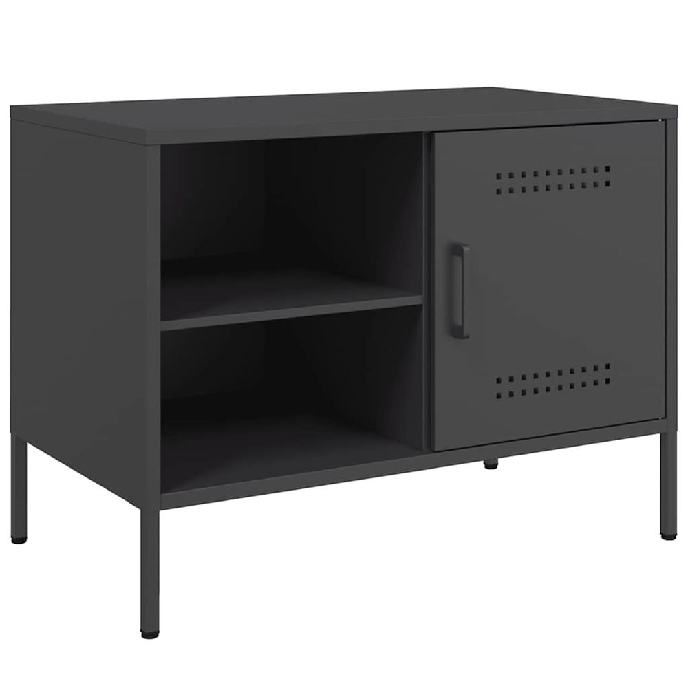 Meuble tv noir 68x39x50,5 cm acier
