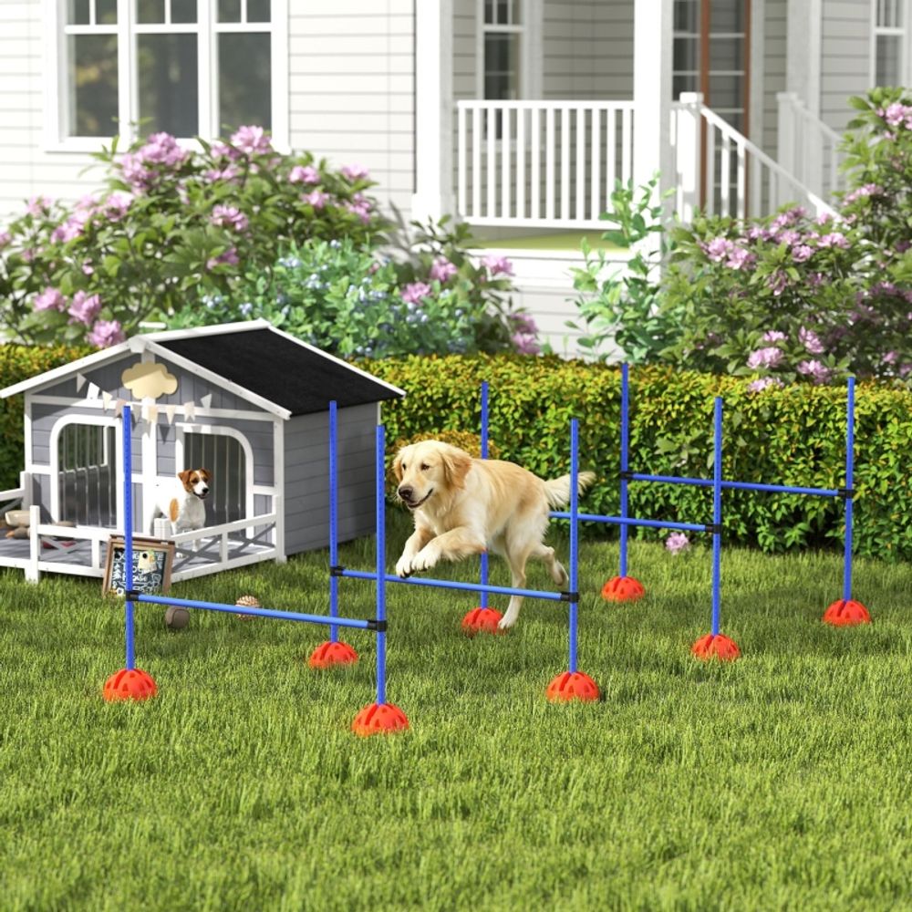 Kit agility chien haies plastique plein air hauteur réglable 103cm bleu orange - comfortxl outdoor living