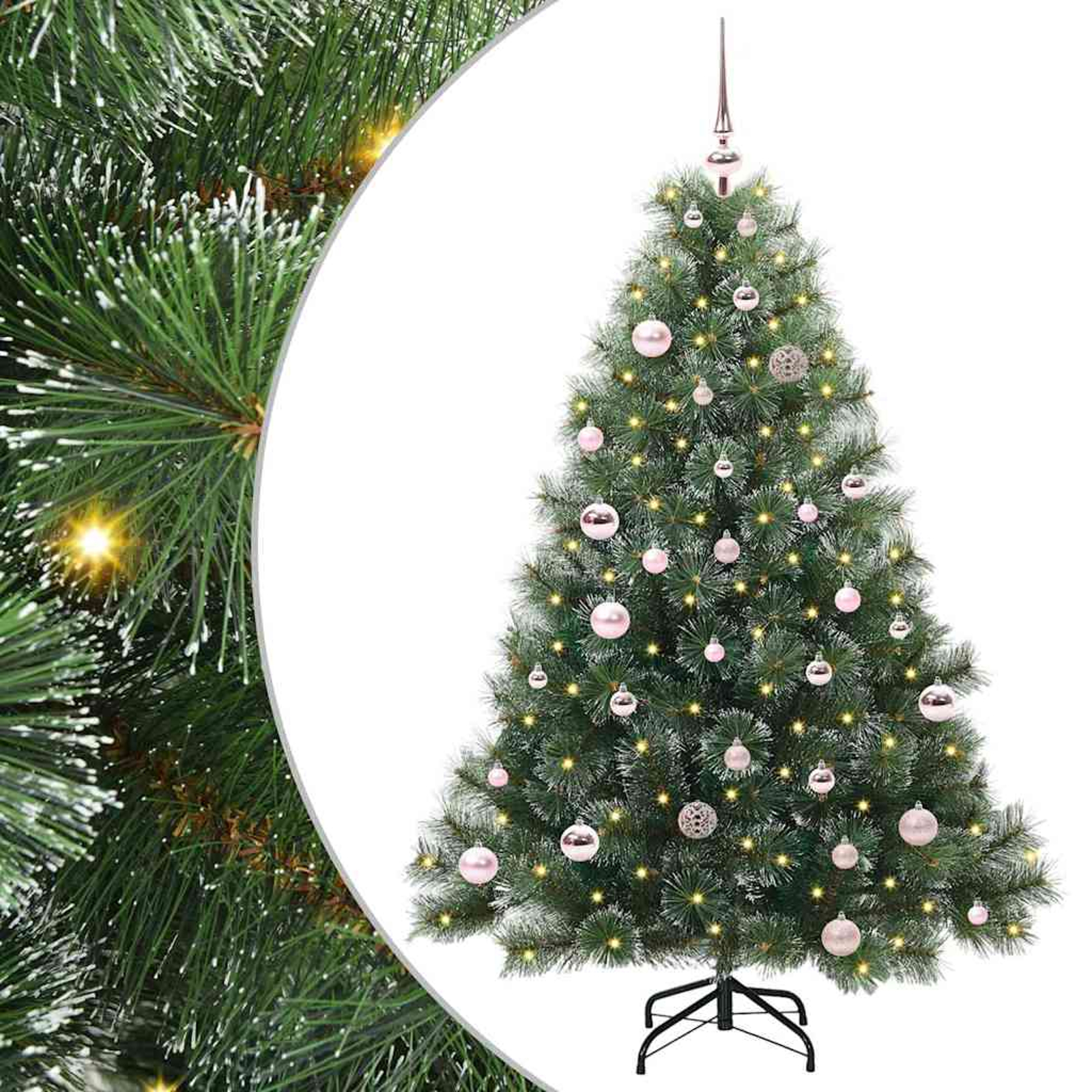 Sapin de noël artificiel avec 150 led vert 150 cm pe et pvc