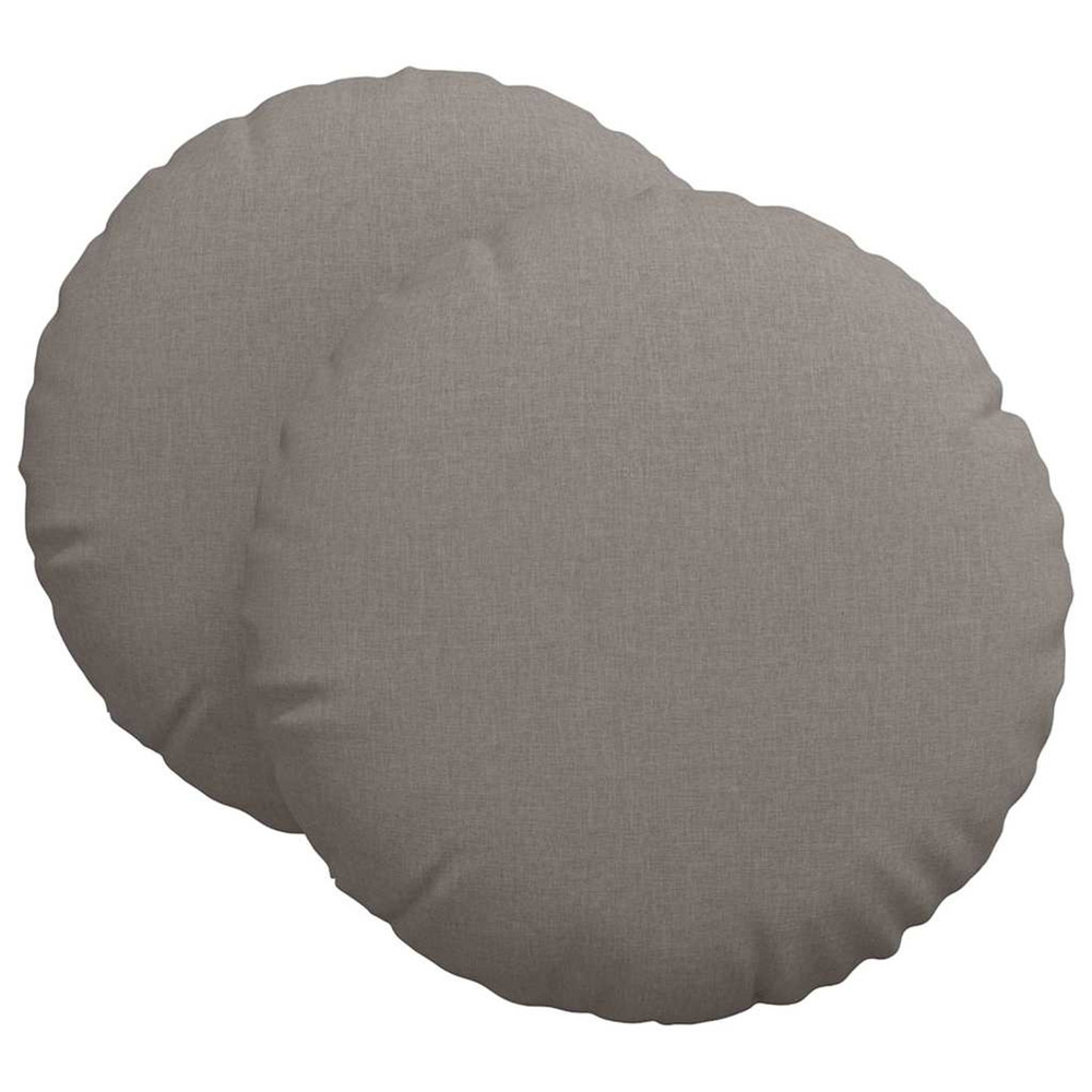 Coussins de siège 2 pcs taupe ø60 x 21 cm tissu