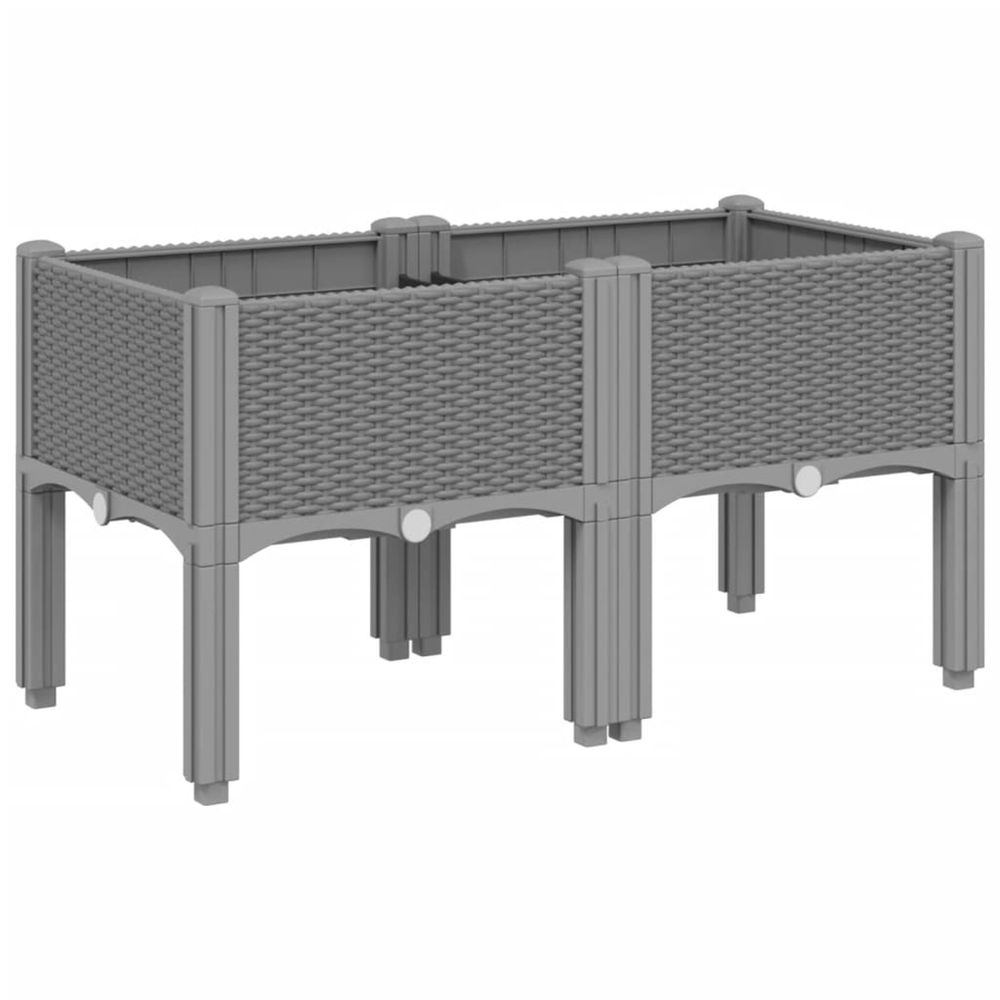 Jardinière d'extérieur avec pieds gris clair 80x40x42 cm pp