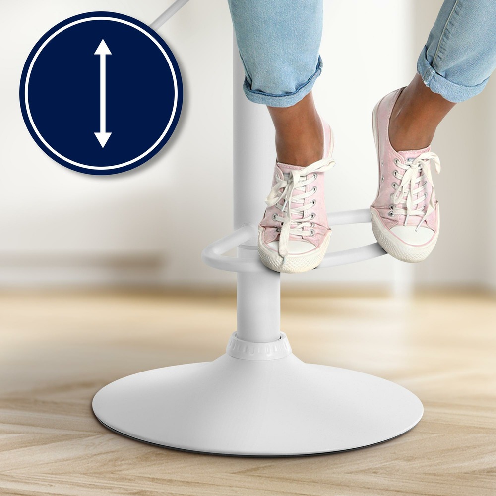 Tabouret de bar laurel tissu blanc